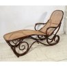 ANTICA CHAISE LONGUE THONET SDRAIO PIEGHEVOLE LEGNO FAGGIO ANNI 40 PAGLIA VIENNA