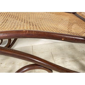 ANTICA CHAISE LONGUE THONET SDRAIO PIEGHEVOLE LEGNO FAGGIO ANNI 40 PAGLIA VIENNA