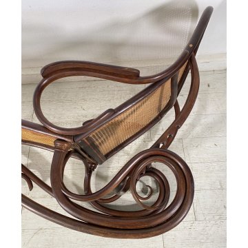 ANTICA CHAISE LONGUE THONET SDRAIO PIEGHEVOLE LEGNO FAGGIO ANNI 40 PAGLIA VIENNA