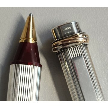 Must De Cartier TRINITY ORO PENNA Sfera ARGENTO Epoca SILVER BALLPOINT PEN