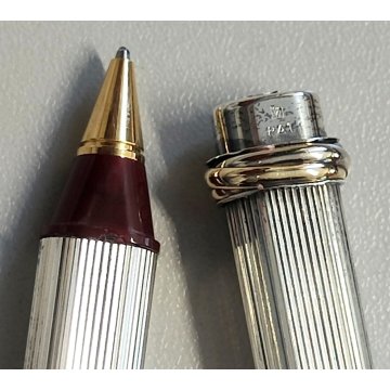 Must De Cartier TRINITY ORO PENNA Sfera ARGENTO Epoca SILVER BALLPOINT PEN