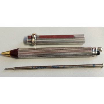 Must De Cartier TRINITY ORO PENNA Sfera ARGENTO Epoca SILVER BALLPOINT PEN