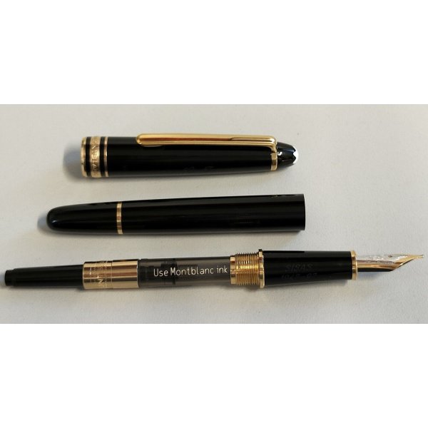 MONTBLANC penna biro 145x13 mm Meisterstuck nera e oro usata