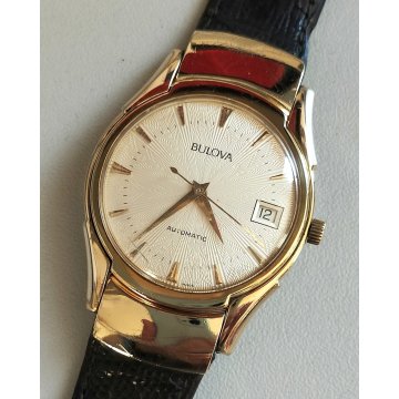 Bulova Automatic 1.122 anni 70 OROLOGIO POLSO uomo DORATO Vintage Wrist Watch