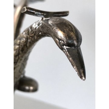 CIGNO SCALDABICCHIERE da COGNAC BRANDY CORTASA ALPACA Swan VINTAGE '60s