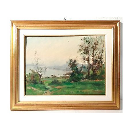 QUADRO ARTINO GIROLDI BARQUEDO BOSCO CAMPAGNA INVORIO LAGO MAGGIORE DIPINTO 59