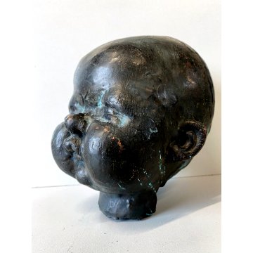 MATRICE STAMPO BRONZO TESTA di BAMBOLA FABBRICA GIOCATTOLI ARTE INDUSTRIALE '50