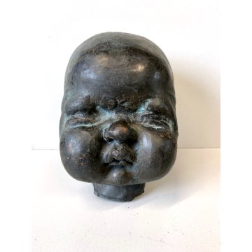 MATRICE STAMPO BRONZO TESTA di BAMBOLA FABBRICA GIOCATTOLI ARTE INDUSTRIALE '50