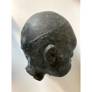 MATRICE STAMPO BRONZO TESTA di BAMBOLA FABBRICA GIOCATTOLI ARTE INDUSTRIALE '50