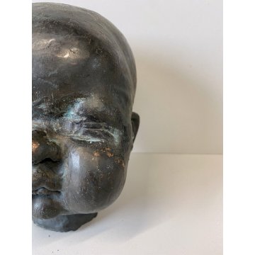 MATRICE STAMPO BRONZO TESTA di BAMBOLA FABBRICA GIOCATTOLI ARTE INDUSTRIALE '50