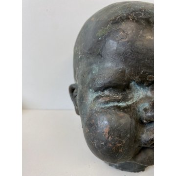 MATRICE STAMPO BRONZO TESTA di BAMBOLA FABBRICA GIOCATTOLI ARTE INDUSTRIALE '50