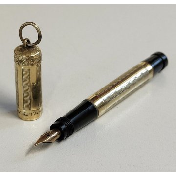 INVICTA Antica Penna Stilografica RETRATTILE Safety ORO 18kr OLD FOUNTAIN PEN