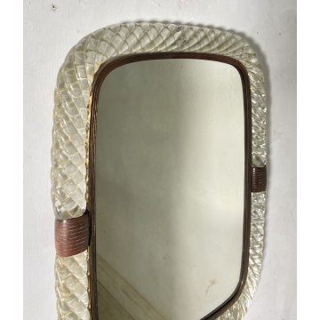 ANTICO SPECCHIO VENINI MURANO ANNI 30 VETRO OTTONE MARCHIATO SPECCHIERA DESIGN