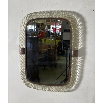 ANTICO SPECCHIO VENINI MURANO ANNI 30 VETRO OTTONE MARCHIATO SPECCHIERA DESIGN