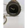 LAMPADA TAVOLO SCRIVANIA ABATJOUR stile LIBERTY OTTONE VETRO CUORI 36,5cm/h '900