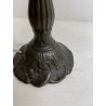 LAMPADA TAVOLO SCRIVANIA ABATJOUR stile LIBERTY OTTONE VETRO CUORI 36,5cm/h '900