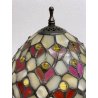 LAMPADA TAVOLO SCRIVANIA ABATJOUR stile LIBERTY OTTONE VETRO CUORI 36,5cm/h '900