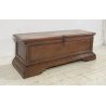 ANTICA PICCOLA CASSAPANCA LEGNO NOCE ROVERE PANCA BAULE EPOCA 1800 ROBUSTA