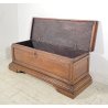 ANTICA PICCOLA CASSAPANCA LEGNO NOCE ROVERE PANCA BAULE EPOCA 1800 ROBUSTA