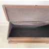 ANTICA PICCOLA CASSAPANCA LEGNO NOCE ROVERE PANCA BAULE EPOCA 1800 ROBUSTA