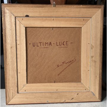 QUADRO OLIO S. Ferraris "Ultima luce" PAESAGGIO MONTANO OSSOLA VALLE VIGEZZO 900