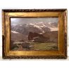 ANTICO QUADRO OLIO Moretti Foggia PAESAGGIO ALPINO Monte Rosa ALPE PEDRIOLA 1929