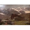 ANTICO QUADRO OLIO Moretti Foggia PAESAGGIO ALPINO Monte Rosa ALPE PEDRIOLA 1929
