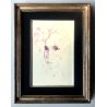 QUADRO Ernesto Treccani TECNICA MISTA CHINA ACQUERELLO RITRATTO VOLTO DONNA '900