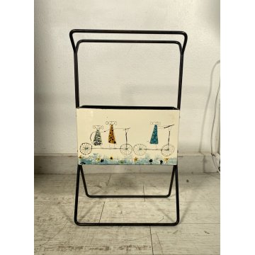 PORTAOMBRELLI PORTARIVISTE METALLO SMALTO BIANCO ATTR SIVA Poggibonsi DESIGN '50