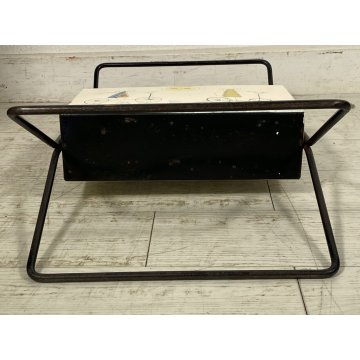PORTAOMBRELLI PORTARIVISTE METALLO SMALTO BIANCO ATTR SIVA Poggibonsi DESIGN '50