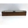 SCATOLA CASSETTO LEGNO COPERCHIO LUCITE MODERN DESIGN F. Botta 30x30x6,5 cm 1973