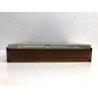 SCATOLA CASSETTO LEGNO COPERCHIO LUCITE MODERN DESIGN F. Botta 30x30x6,5 cm 1973