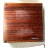 SCATOLA CASSETTO LEGNO COPERCHIO LUCITE MODERN DESIGN F. Botta 30x30x6,5 cm 1973