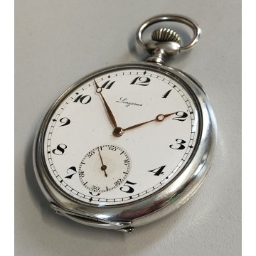 ANTICO OROLOGIO TASCA Longines ARGENTO 800 epoca 1900 OLD SILVER POCKET WATCH
