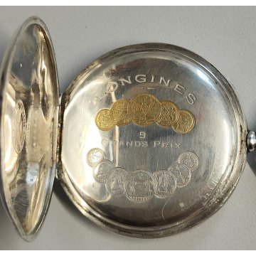 ANTICO OROLOGIO TASCA Longines ARGENTO 800 epoca 1900 OLD SILVER POCKET WATCH