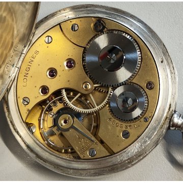 ANTICO OROLOGIO TASCA Longines ARGENTO 800 epoca 1900 OLD SILVER POCKET WATCH
