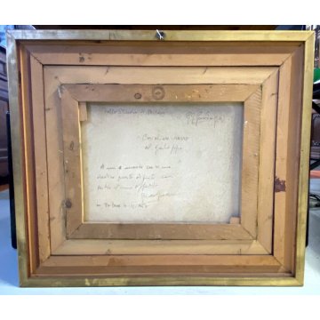 QUADRO DIPINTO OLIO TELA F. Gonzaga "Cavaliere rosso al galoppo" CAVALLO 1967