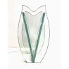 VASO CRISTALLO MOLATO CENTROTAVOLA CUT Crystal VASE MODERN DESIGN TULIP 1980's