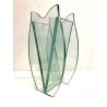 VASO CRISTALLO MOLATO CENTROTAVOLA CUT Crystal VASE MODERN DESIGN TULIP 1980's