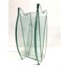 VASO CRISTALLO MOLATO CENTROTAVOLA CUT Crystal VASE MODERN DESIGN TULIP 1980's