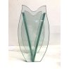 VASO CRISTALLO MOLATO CENTROTAVOLA CUT Crystal VASE MODERN DESIGN TULIP 1980's
