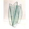 VASO CRISTALLO MOLATO CENTROTAVOLA CUT Crystal VASE MODERN DESIGN TULIP 1980's