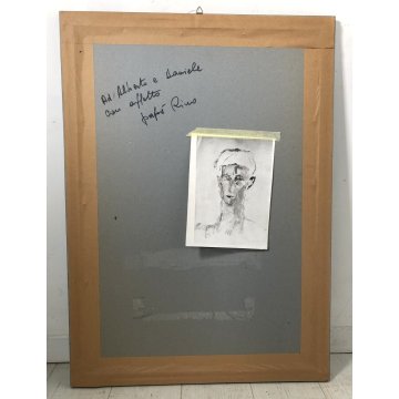 DIPINTO OLIO Ernesto Treccani RITRATTO ASTRATTO VOLTO FIGURA FOTO AUTENTICA 1972