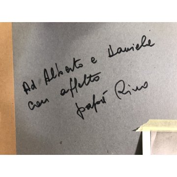 DIPINTO OLIO Ernesto Treccani RITRATTO ASTRATTO VOLTO FIGURA FOTO AUTENTICA 1972