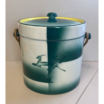 ANTICO VASO con COPERCHIO CERAMICA SECCHIELLO VASETTO Galvani Pordenone 1926