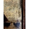 PICCOLO QUADRO DIPINTO OLIO Achille Dovera PAESAGGIO MARINA PORTO PESCATORI MARE
