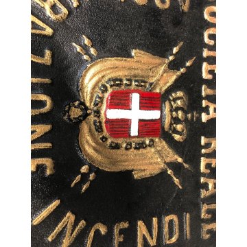 TARGA ISEGNA LATTA SOCIETA REALE ASSICURAZIONE INCENDIO 1800 REGNO  ITALIA OLD