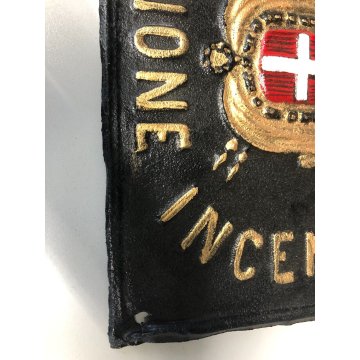 TARGA ISEGNA LATTA SOCIETA REALE ASSICURAZIONE INCENDIO 1800 REGNO  ITALIA OLD