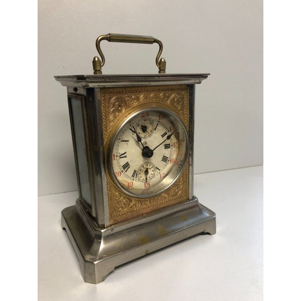 ANTICO OROLOGIO Marescialla OFFICIER PENDULETTE Sveglia Viaggio DESK CLOCK old