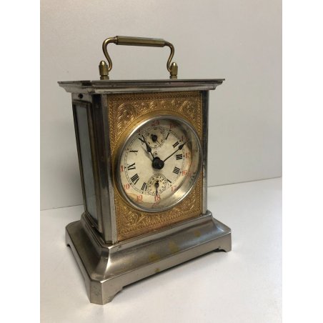 ANTICO OROLOGIO Marescialla OFFICIER PENDULETTE Sveglia Viaggio DESK CLOCK old